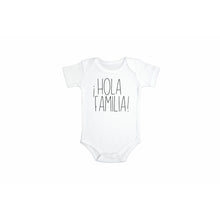 Load image into Gallery viewer, Hola Familia! Pregnancy Announcement Onesie in Spanish (0-3 Months)
