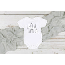 Load image into Gallery viewer, Hola Familia! Pregnancy Announcement Onesie in Spanish (0-3 Months)
