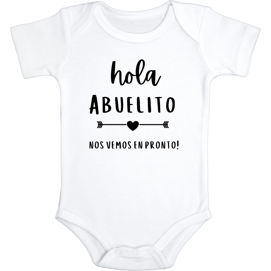 Hola Abuelito Pregnancy Announcement Onesie in Spanish (0-3 Months)