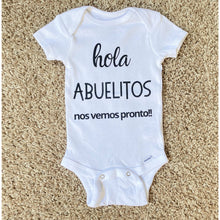 Carregar imagem no visualizador da galeria, Hola Abuelitos Pregnancy Announcement Onesie in Spanish (0-3 Months)
